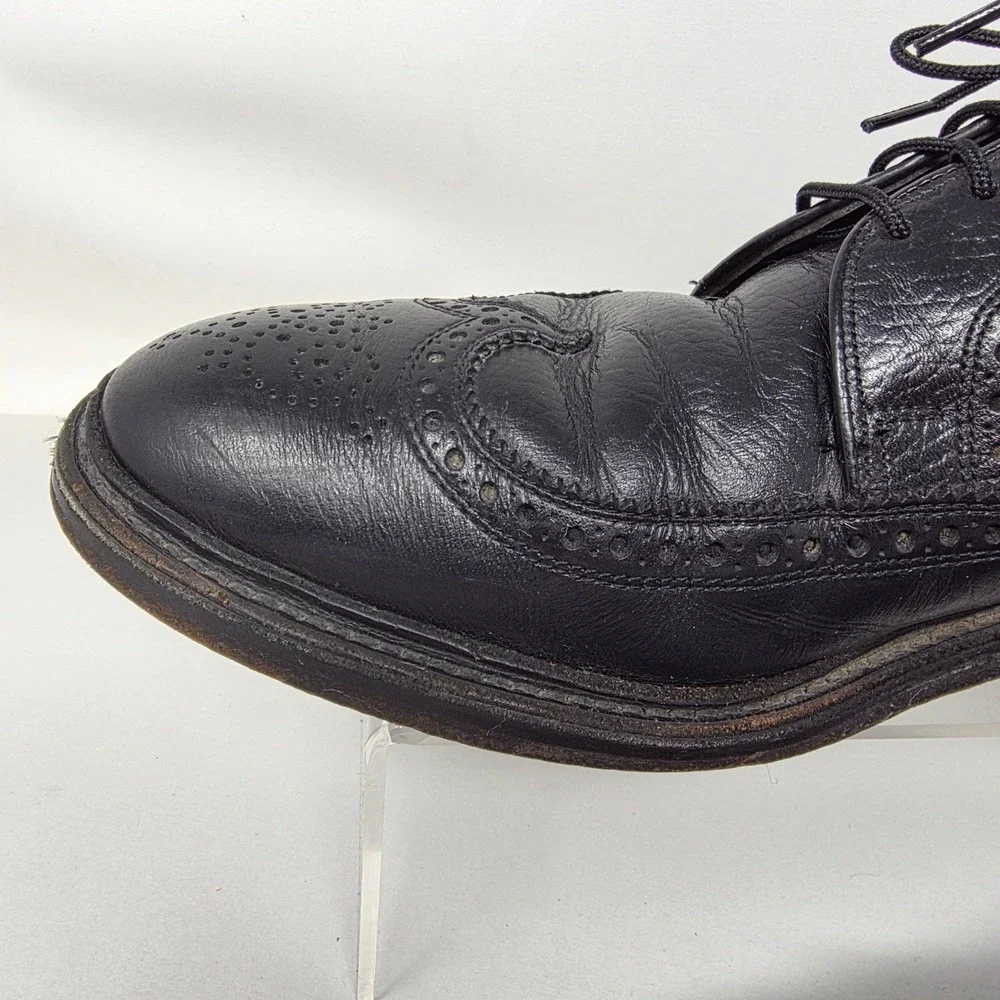 Hanover Wingtip Brogue Oxfords Mens 9 D 70128 Black Leather Dress Shoes USA Made